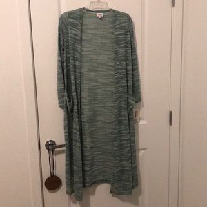 BNWT Sarah cardigan LuLaRoe green and white